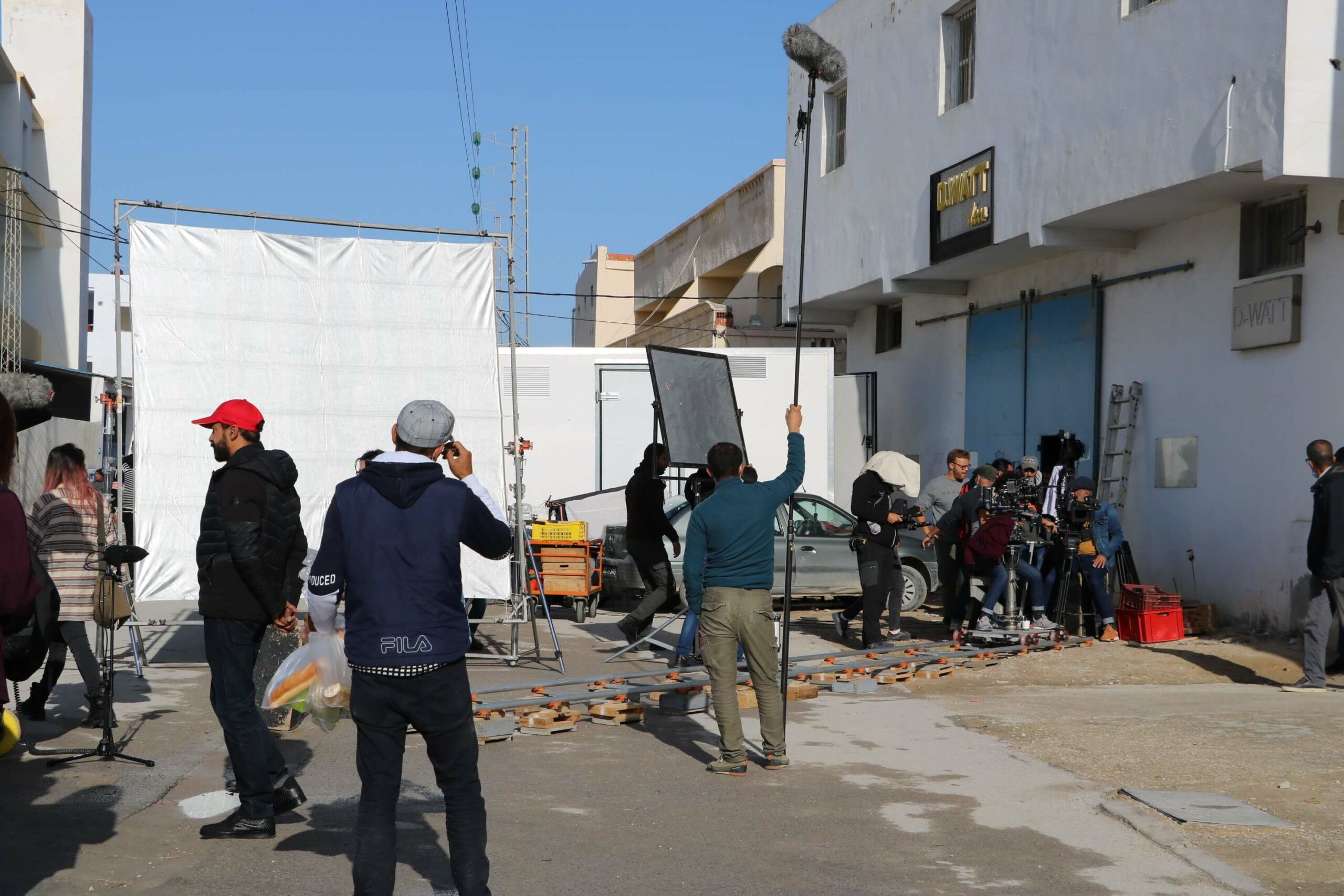 Film crew on location